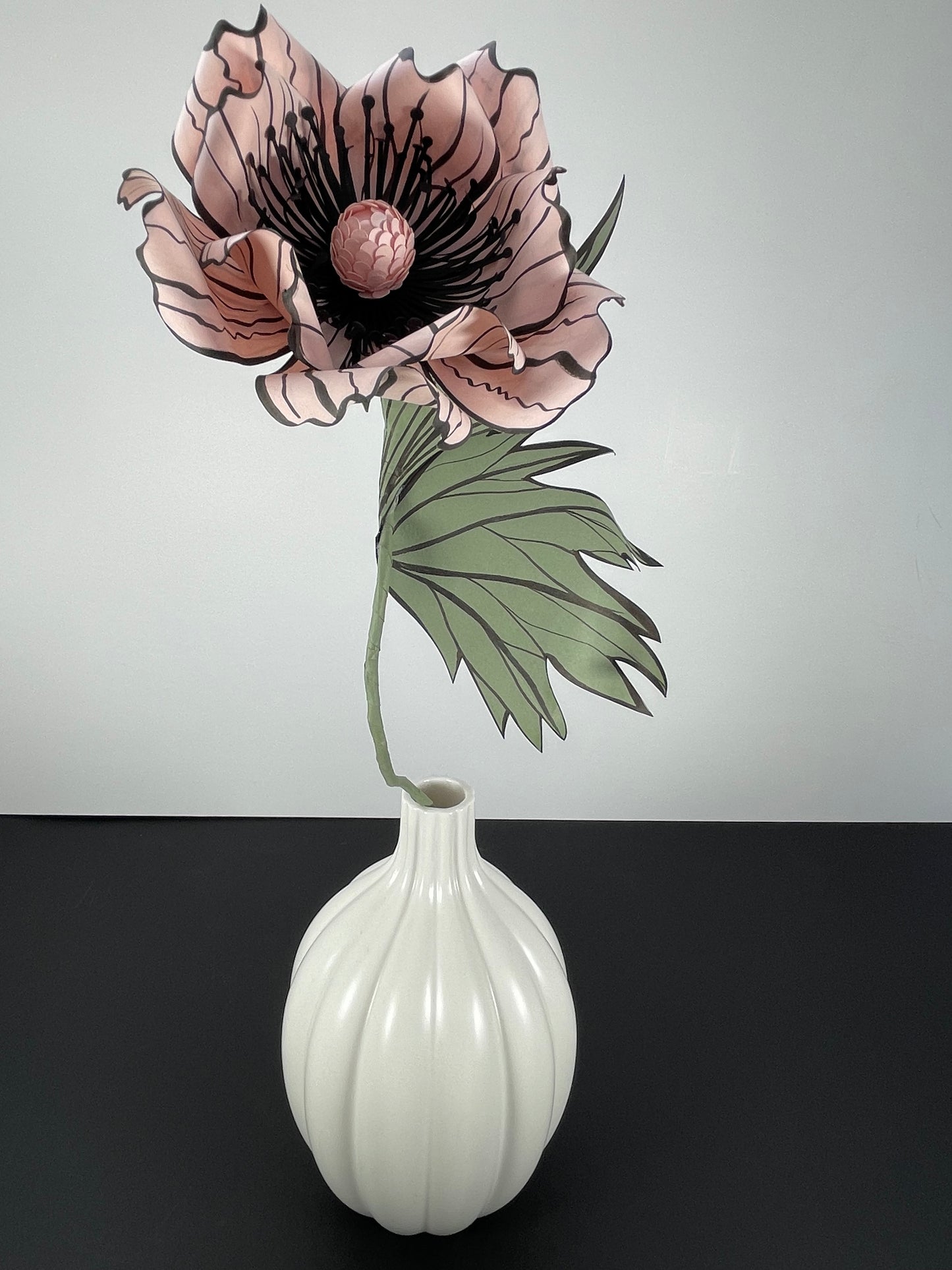 Paper Oriental Poppy Flower - Shell Pink