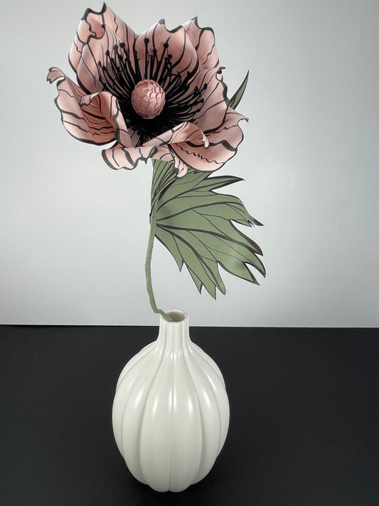 Paper Oriental Poppy Flower - Shell Pink