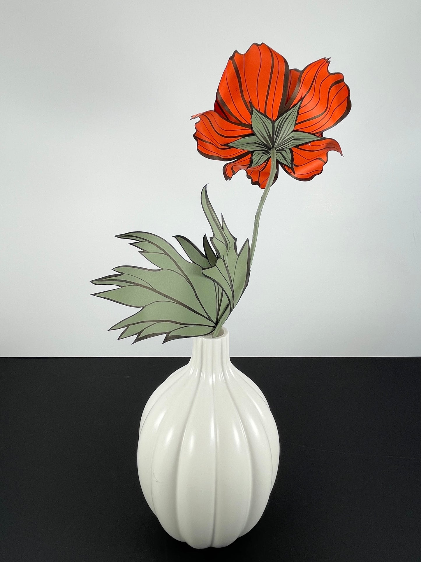 Paper Oriental Poppy Flower - Burnt Orange