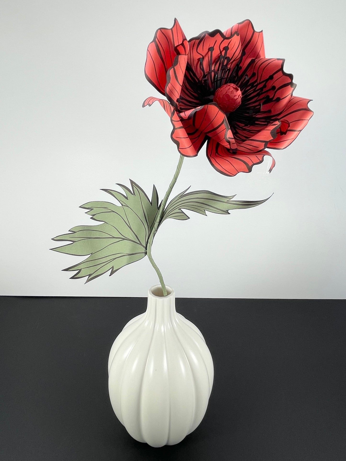 Coral Red Paper Oriental Poppy Flower