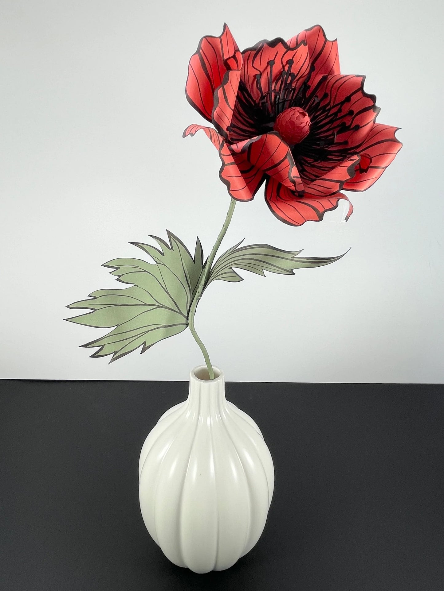 Paper Oriental Poppy Flower - Burnt Orange