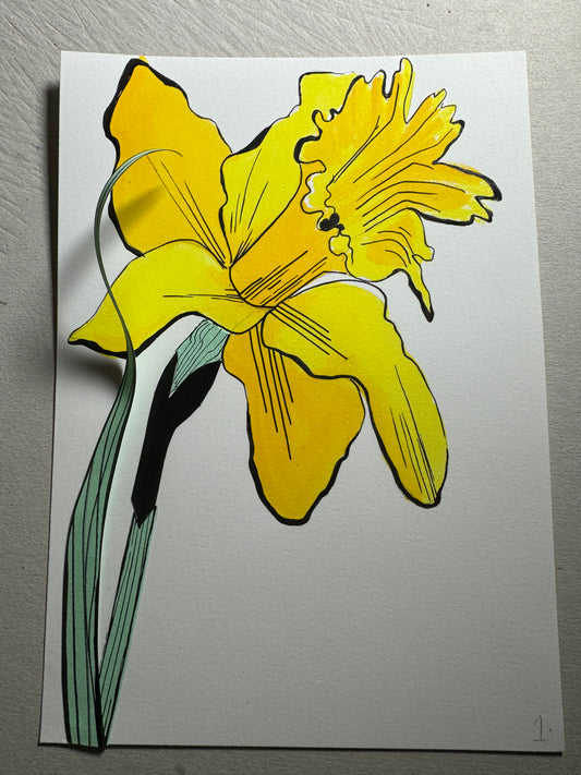 Daffodil - Original Illustration Day 1/100 - 100dayartproject