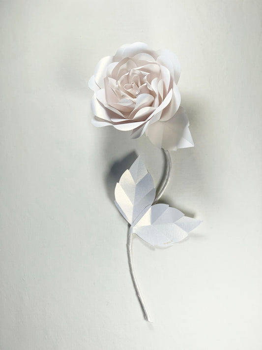 Rose éternelle en papier blanc